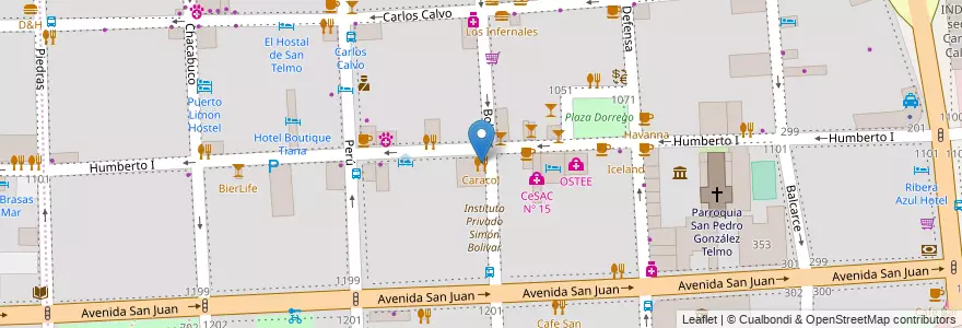 Mapa de ubicacion de Caracol, San Telmo en Argentine, Ciudad Autónoma De Buenos Aires, Comuna 1, Buenos Aires.