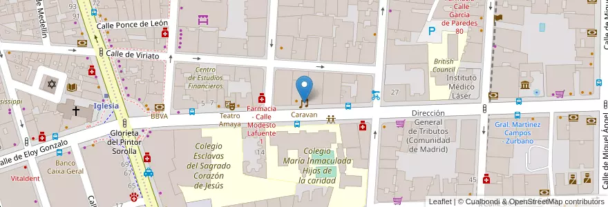 Mapa de ubicacion de Caravan en Испания, Мадрид, Мадрид, Área Metropolitana De Madrid Y Corredor Del Henares, Мадрид.