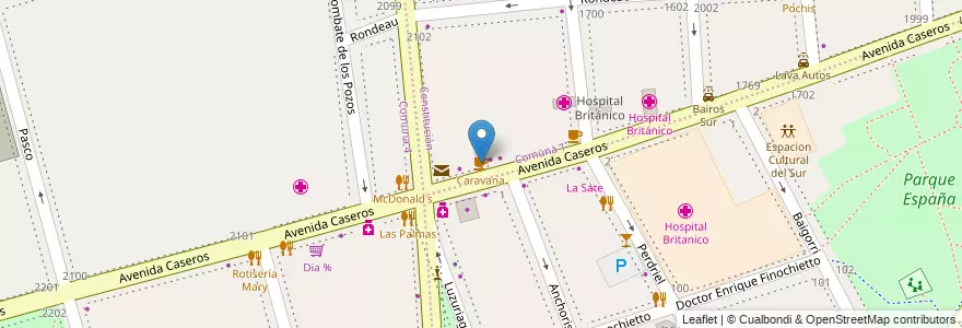 Mapa de ubicacion de Caravana, Barracas en アルゼンチン, Ciudad Autónoma De Buenos Aires, Comuna 4, Comuna 1, ブエノスアイレス.