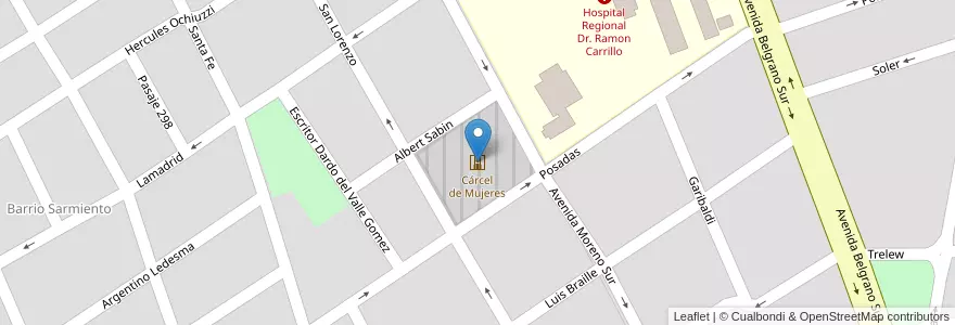 Mapa de ubicacion de Cárcel de Mujeres en 阿根廷, Santiago Del Estero, Departamento Capital, Santiago Del Estero.