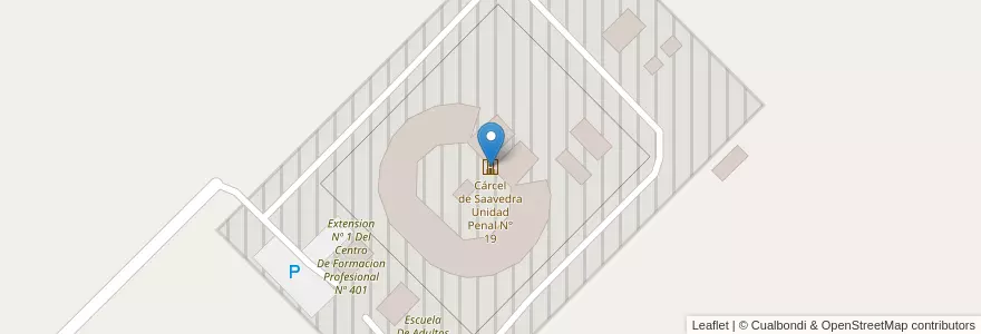 Mapa de ubicacion de Cárcel de Saavedra Unidad Penal N° 19 en Arjantin, Buenos Aires, Partido De Saavedra.