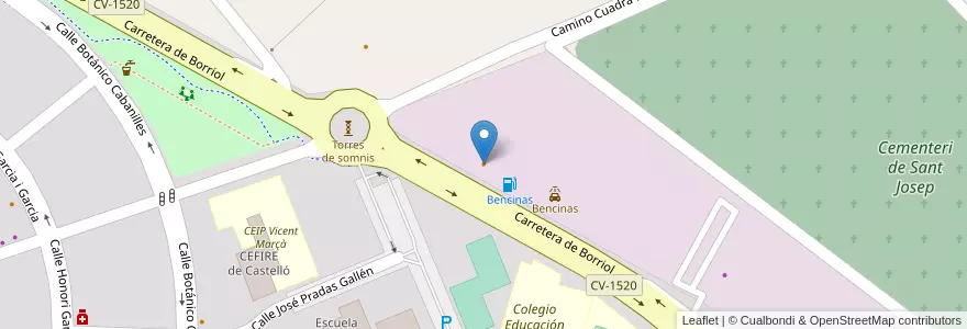 Mapa de ubicacion de Carceller en Испания, Валенсия, Кастельон, La Plana Alta, Кастельон-Де-Ла-Плана.