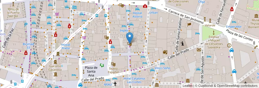 Mapa de ubicacion de Cardamomo Tablao Flamenco en إسبانيا, منطقة مدريد, منطقة مدريد, Área Metropolitana De Madrid Y Corredor Del Henares, مدريد.
