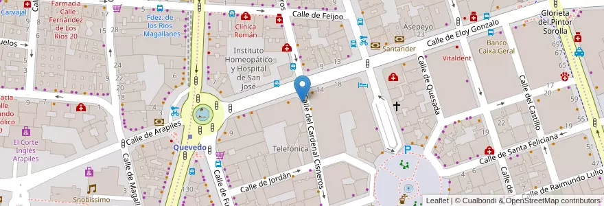 Mapa de ubicacion de CARDENAL CISNEROS, CALLE, DEL,61 en إسبانيا, منطقة مدريد, منطقة مدريد, Área Metropolitana De Madrid Y Corredor Del Henares, مدريد.