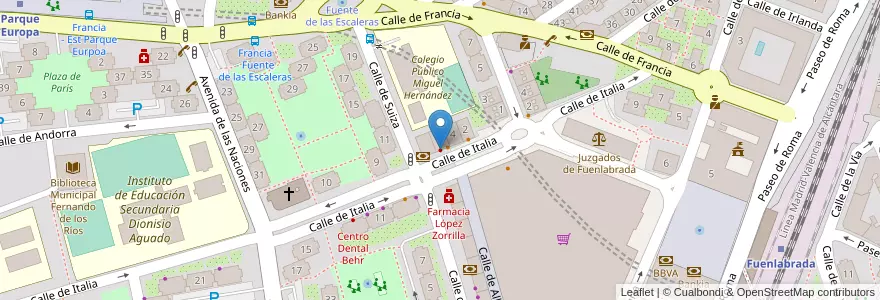 Mapa de ubicacion de CareDENT en Испания, Мадрид, Мадрид, Área Metropolitana De Madrid Y Corredor Del Henares, Fuenlabrada.