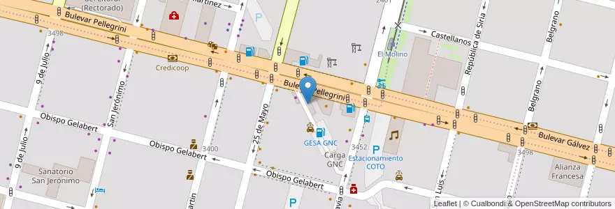 Mapa de ubicacion de Carga de GNC en 阿根廷, Santa Fe, Departamento La Capital, Santa Fe Capital, Santa Fe.