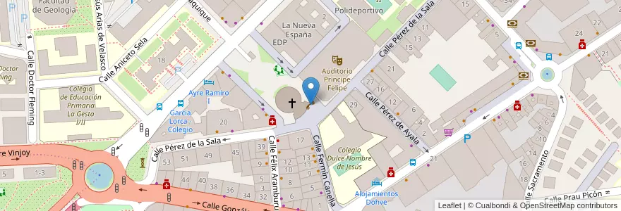 Mapa de ubicacion de Cargador Solar Público (Móviles & Tablets) en スペイン, アストゥリアス州, アストゥリアス州, Oviedo.