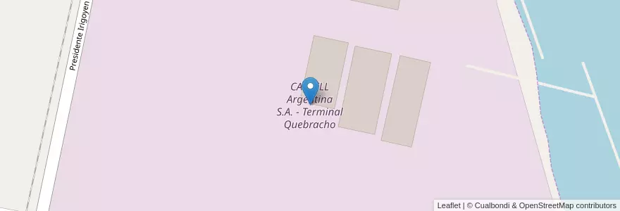 Mapa de ubicacion de CARGILL Argentina S.A. - Terminal Quebracho en Аргентина, Санта-Фе, Departamento San Lorenzo, Municipio De Puerto General San Martín, Puerto General San Martín.