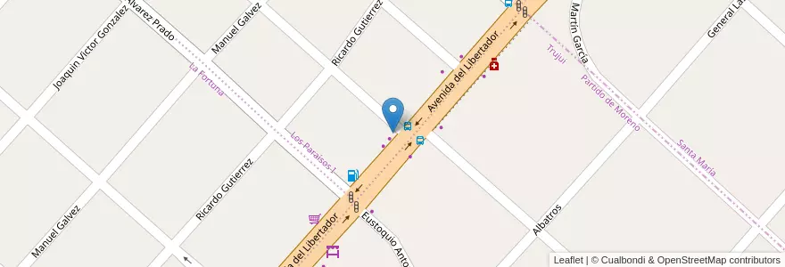 Mapa de ubicacion de Cari en Arjantin, Buenos Aires, Partido De Moreno, Trujui.