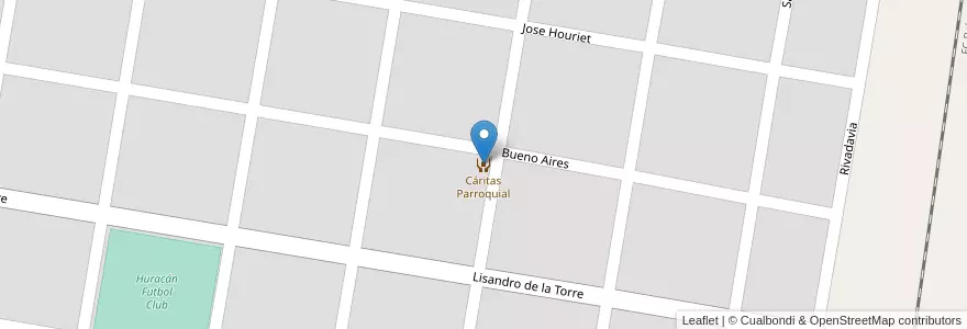 Mapa de ubicacion de Cáritas Parroquial en 阿根廷, Santa Fe, Departamento Vera, Municipio De Vera, Vera.