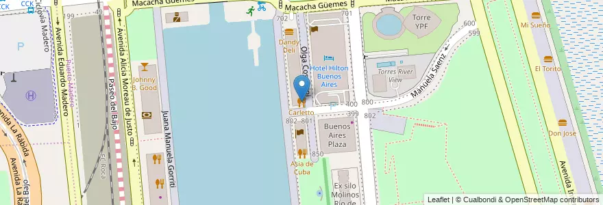 Mapa de ubicacion de Carletto, Puerto Madero en Argentinien, Ciudad Autónoma De Buenos Aires, Comuna 1, Buenos Aires.