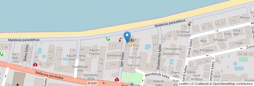 Mapa de ubicacion de Carlos Arribas Maestro Heladero en 西班牙, 巴斯克, Gipuzkoa, Urola-Kosta, Zarautz.