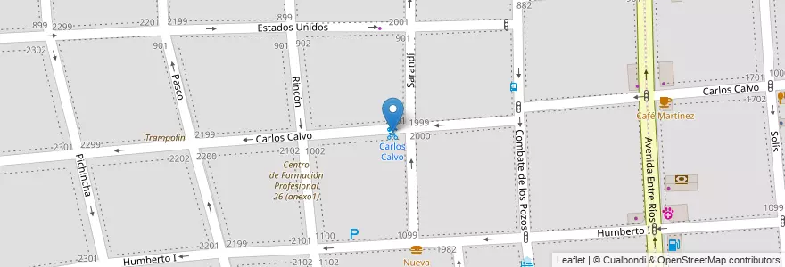 Mapa de ubicacion de Carlos Calvo, San Cristobal en Аргентина, Буэнос-Айрес, Comuna 3, Буэнос-Айрес.