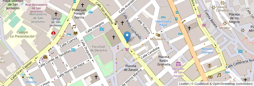 Mapa de ubicacion de Carlos I Cafeteria en Spanje, Andalusië, Granada, Comarca De La Vega De Granada, Granada.