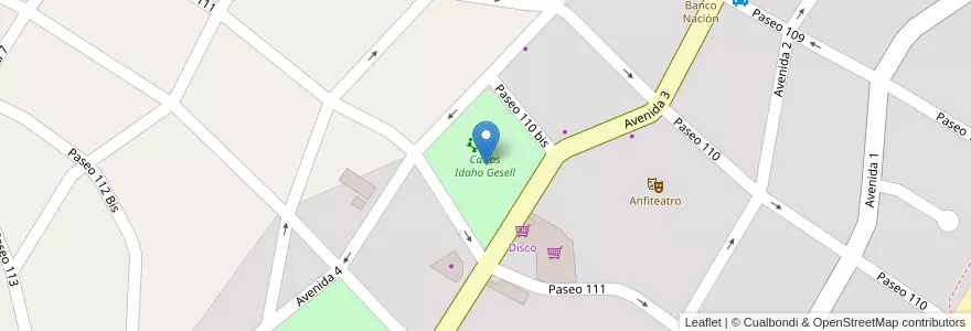 Mapa de ubicacion de Carlos Idaho Gesell en Arjantin, Buenos Aires, Partido De Villa Gesell.