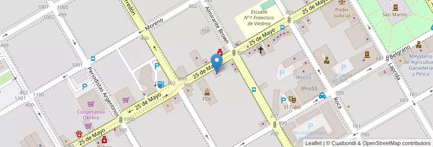 Mapa de ubicacion de Carlos Ruggieri en アルゼンチン, リオネグロ州, Departamento Adolfo Alsina, Viedma, Viedma.