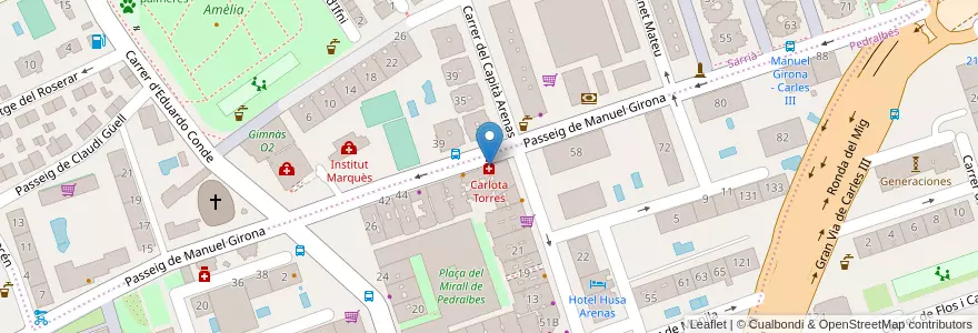 Mapa de ubicacion de Carlota Torres en 西班牙, Catalunya, Barcelona, Barcelonès, Barcelona.