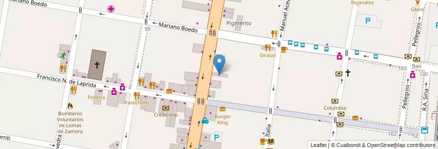 Mapa de ubicacion de Carmelo en Argentina, Buenos Aires, Partido De Lomas De Zamora, Lomas De Zamora.
