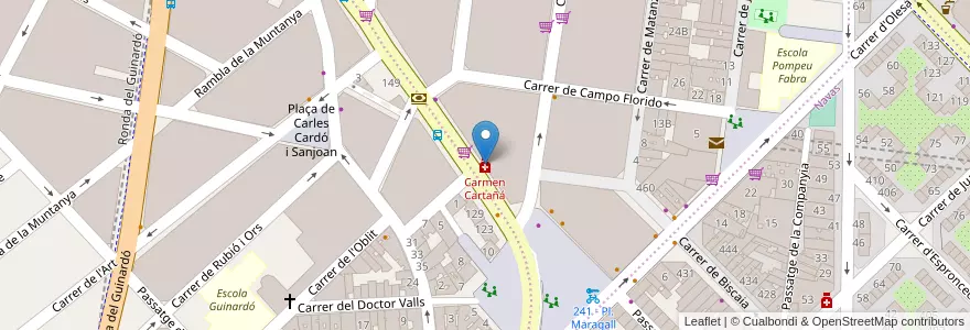 Mapa de ubicacion de Carmen Cartañá en 西班牙, Catalunya, Barcelona, Barcelonès, Barcelona.