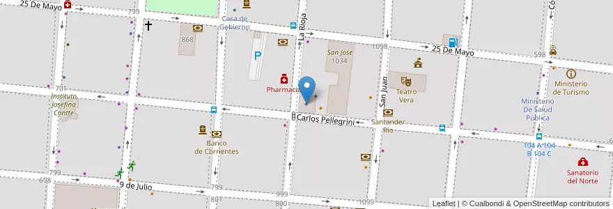 Mapa de ubicacion de Carmen Molina de Llano en Arjantin, Corrientes, Departamento Capital, Corrientes, Corrientes.