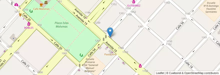 Mapa de ubicacion de Carnicería Jorge, Casco Urbano en 阿根廷, 布宜诺斯艾利斯省, Partido De La Plata, La Plata.