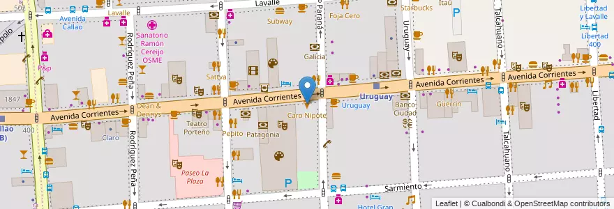Mapa de ubicacion de Caro Nipote, San Nicolas en Аргентина, Буэнос-Айрес, Comuna 1, Буэнос-Айрес.