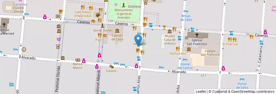 Mapa de ubicacion de Carodar en Argentinien, Salta, Capital, Municipio De Salta, Salta.