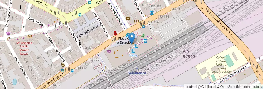 Mapa de ubicacion de Carola.comida Café y Copas en Spain, Castile And León, Salamanca, Campo De Salamanca, Salamanca.