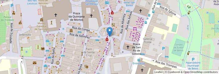Mapa de ubicacion de Carolina Teresa Martínez Paz en Spanje, Galicië, A Coruña, Santiago, Santiago De Compostela.
