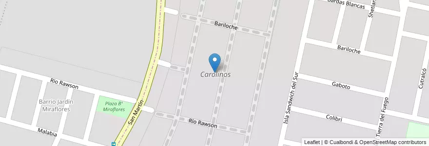 Mapa de ubicacion de Carolinos en Argentina, Cile, Mendoza, Departamento Luján De Cuyo, Luján De Cuyo, Distrito Carrodilla.