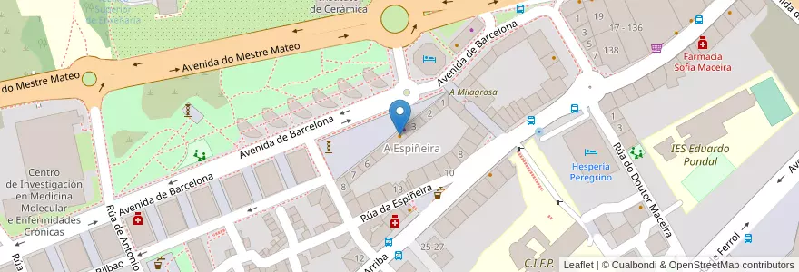 Mapa de ubicacion de Carpanta en Sepanyol, Galicia / Galiza, A Coruña, Santiago, Santiago De Compostela.