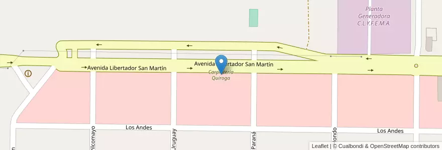 Mapa de ubicacion de Carpintería Quiroga en Arjantin, Buenos Aires, Partido De La Costa, Mar De Ajó.