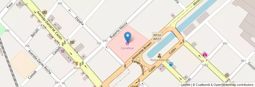Mapa de ubicacion de Carrefour en 阿根廷, 布宜诺斯艾利斯省, Partido De San Fernando, Tigre.