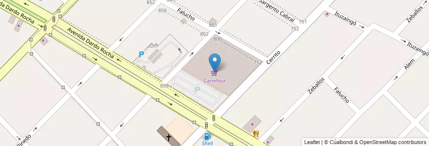 Mapa de ubicacion de Carrefour en Argentine, Province De Buenos Aires, Partido De Quilmes, Bernal.