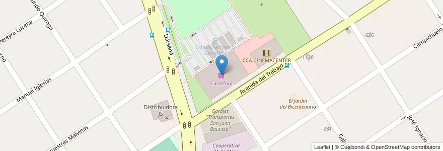 Mapa de ubicacion de Carrefour en Argentina, Buenos Aires, Partido De Florencio Varela, Florencio Varela.