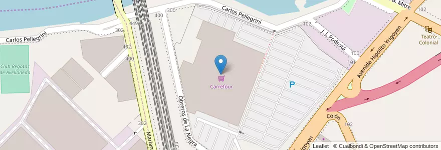 Mapa de ubicacion de Carrefour en Arjantin, Buenos Aires, Partido De Avellaneda, Avellaneda.