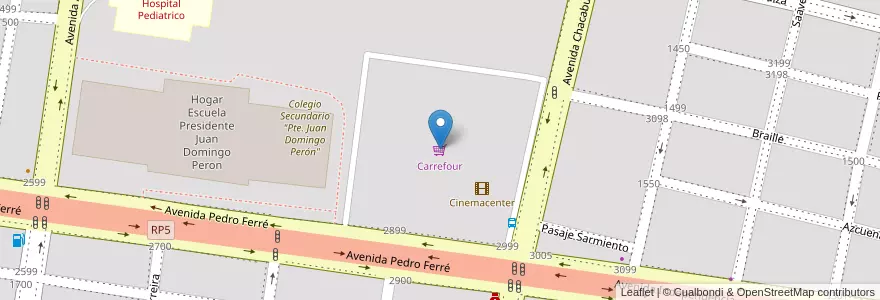 Mapa de ubicacion de Carrefour en 아르헨티나, Corrientes, Departamento Capital, Corrientes, Corrientes.