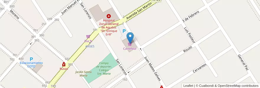 Mapa de ubicacion de Carrefour en Argentina, Buenos Aires, Partido De Escobar, Belén De Escobar.