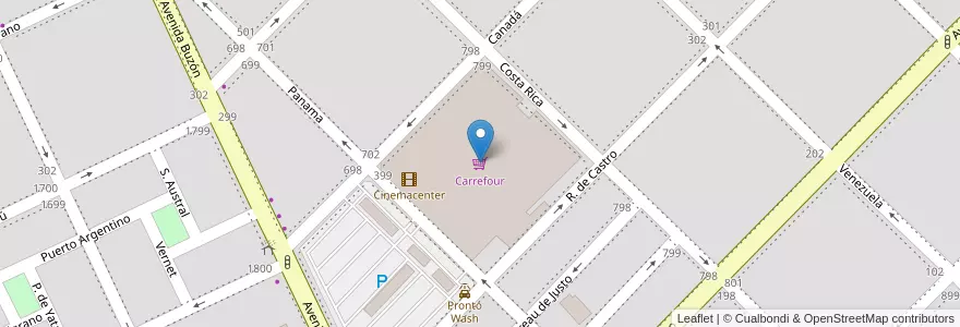 Mapa de ubicacion de Carrefour en Arjantin, Buenos Aires, Partido De Tandil, Tandil.