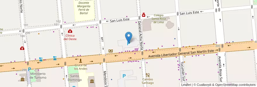 Mapa de ubicacion de Carrefour en 아르헨티나, San Juan, 칠레, Capital.