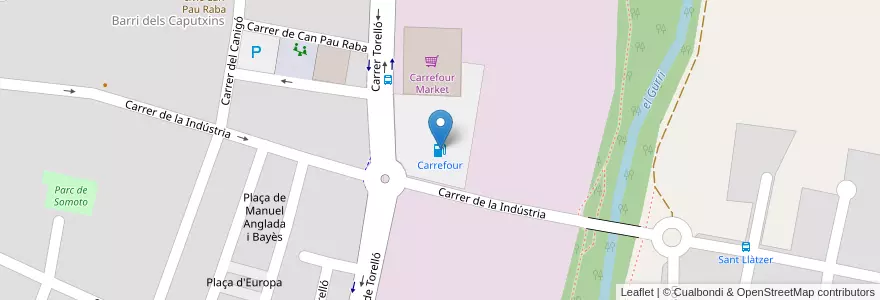 Mapa de ubicacion de Carrefour en Espanha, Catalunha, Barcelona, Osona, Vic.