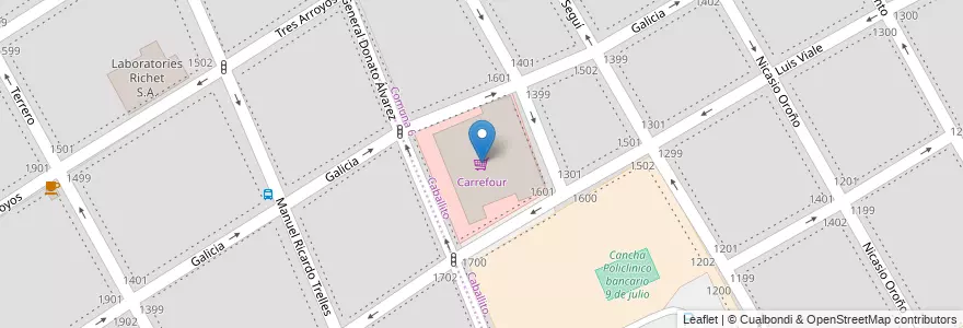 Mapa de ubicacion de Carrefour, Caballito en آرژانتین, Ciudad Autónoma De Buenos Aires, Buenos Aires, Comuna 6.
