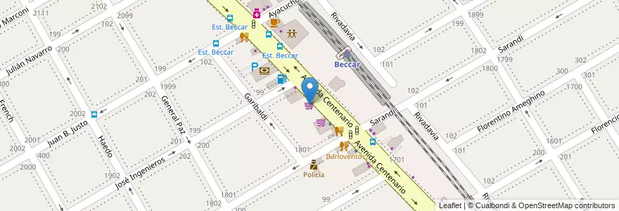 Mapa de ubicacion de Carrefour Express en Argentine, Province De Buenos Aires, Partido De San Isidro, Beccar.