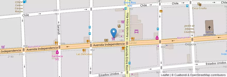 Mapa de ubicacion de Carrefour Express, Balvanera en Argentinien, Ciudad Autónoma De Buenos Aires, Comuna 3, Buenos Aires.