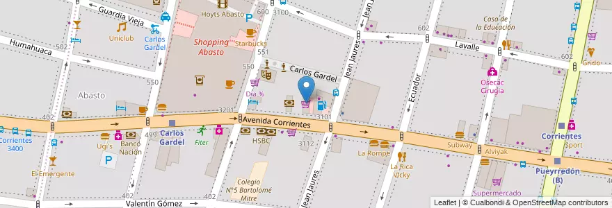 Mapa de ubicacion de Carrefour Express, Balvanera en Argentina, Ciudad Autónoma De Buenos Aires, Comuna 3, Buenos Aires.