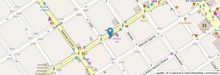 Mapa de ubicacion de Carrefour Express, Belgrano en アルゼンチン, Ciudad Autónoma De Buenos Aires, ブエノスアイレス, Comuna 13.