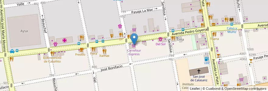 Mapa de ubicacion de Carrefour Express, Caballito en Argentinië, Ciudad Autónoma De Buenos Aires, Buenos Aires, Comuna 6.