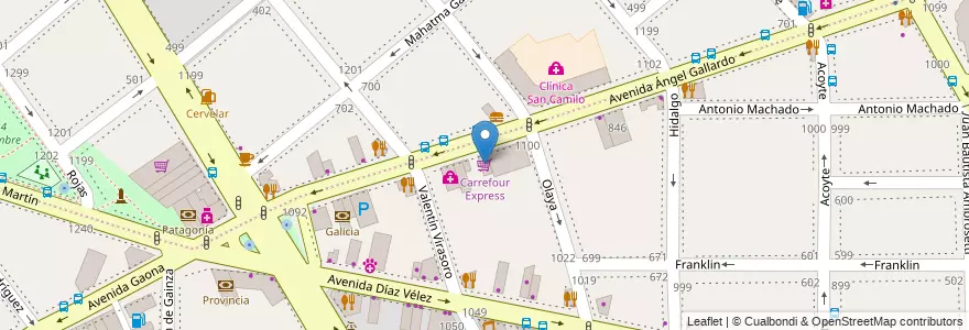 Mapa de ubicacion de Carrefour Express, Caballito en Argentinien, Ciudad Autónoma De Buenos Aires, Buenos Aires, Comuna 6.