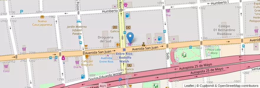 Mapa de ubicacion de Carrefour Express, Constitucion en アルゼンチン, Ciudad Autónoma De Buenos Aires, ブエノスアイレス.