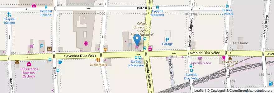 Mapa de ubicacion de Carrefour Market, Almagro en アルゼンチン, Ciudad Autónoma De Buenos Aires, Comuna 5, ブエノスアイレス.